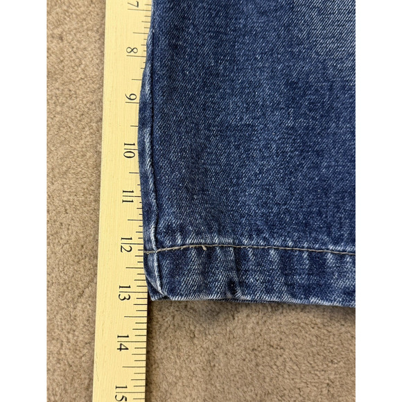 Vintage Brooklyn Xpress Shorts Mens Denim Jorts Faded Baggy JNCO Style 36x13 - Picture 8 of 10